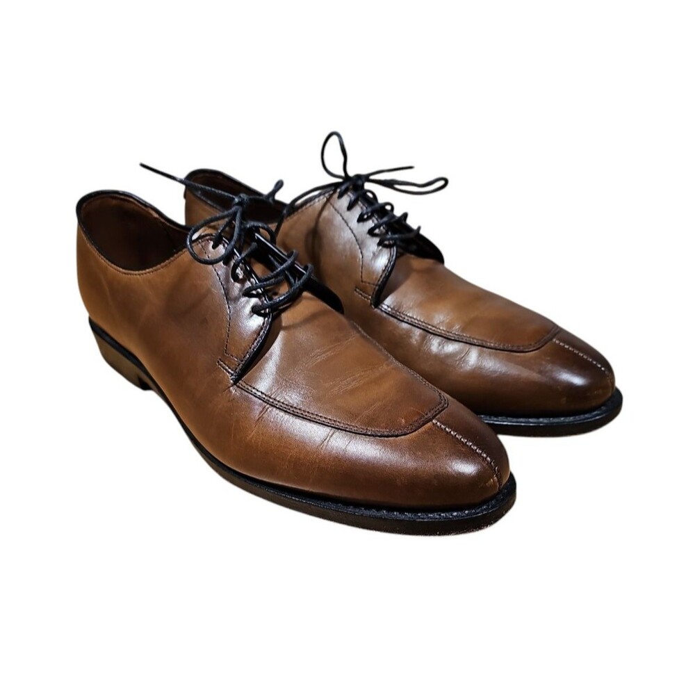Allen Edmond Port Washington Brown Leather Split Toe Derby Shoe 9.5